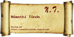 Némethi Tünde névjegykártya